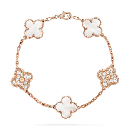[Lume Jewels]New CLOVER WHITE PEARL MOP 5 MOTIF BRACELET COLLECTION