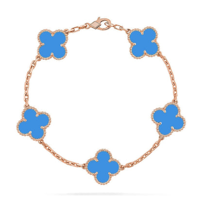 [Lume Jewels]New CLOVER 5 MOTIF BLUE AGATE BRACELET COLLECTION