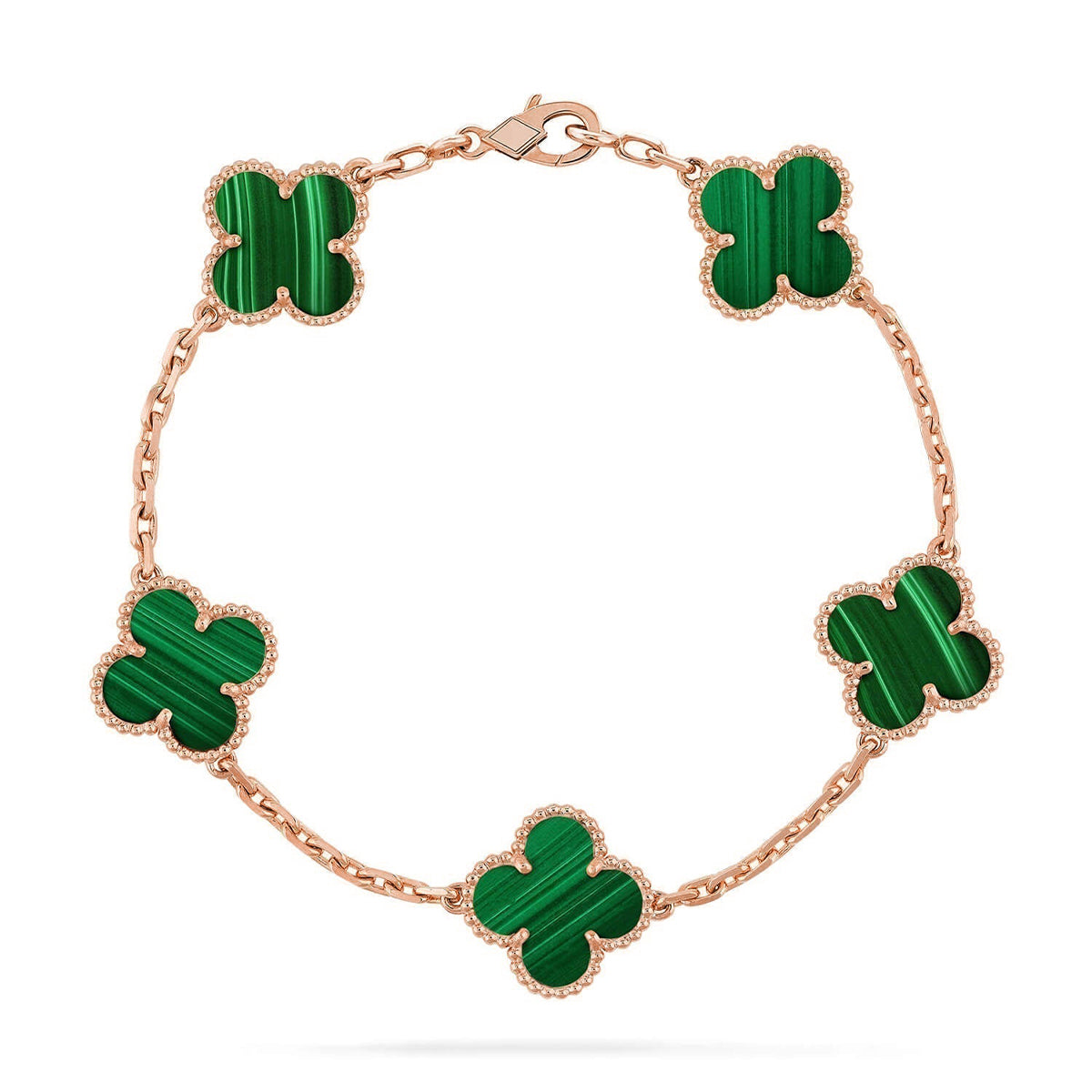 [Lume Jewels]New  CLOVER 5 MOTIF MALACHITE BRACELET COLLECTION