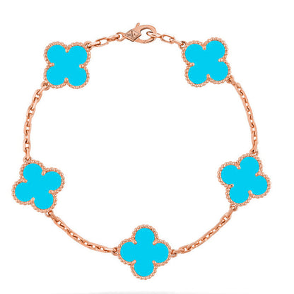 [Lume Jewels]New  CLOVER 5 MOTIF TURQUOISE BRACELET COLLECTION