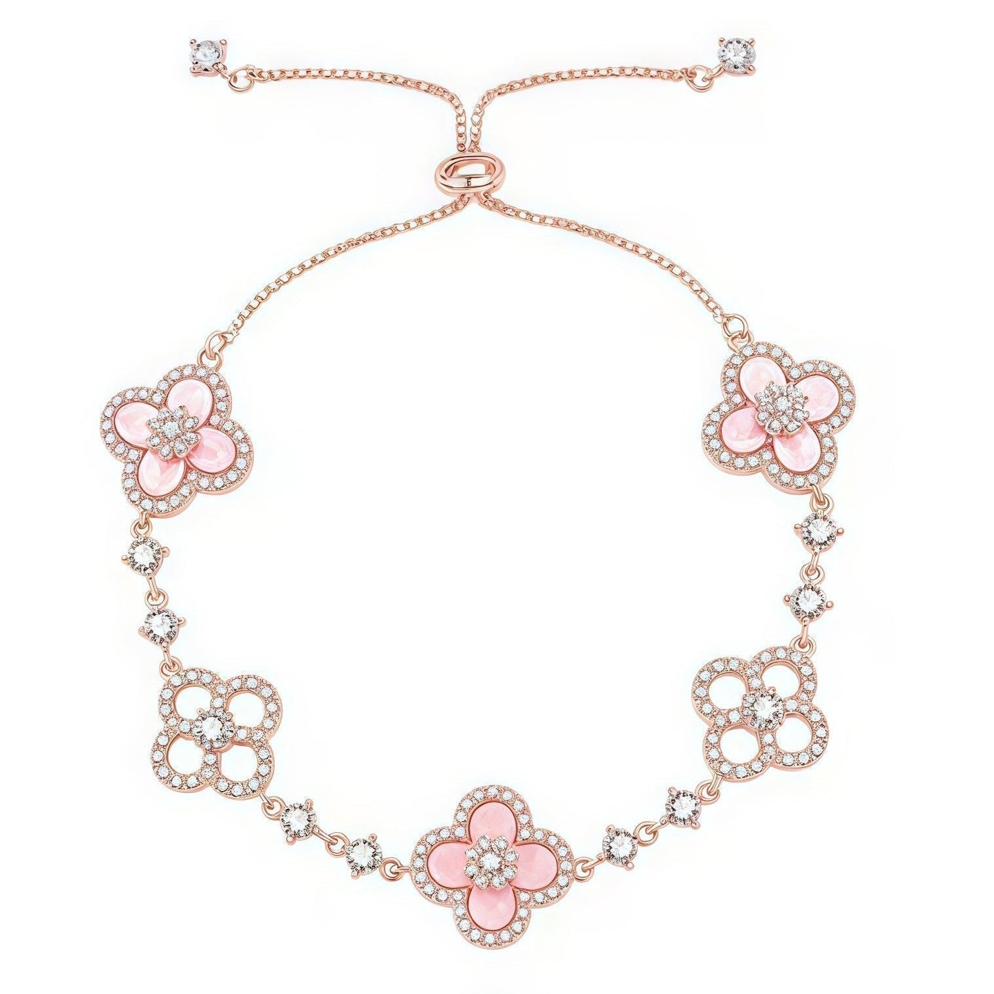 ¡®Lume Jewels¡¯CLOVER 5 MOTIF PINK BLUE RED WHITE BRACELET