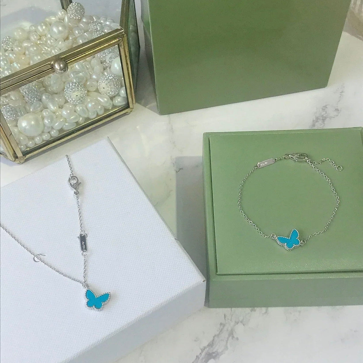 ¡®Lume Jewels¡¯BUTTERFLY TURQUOISE BUTTERFLY BRACELET SILVER