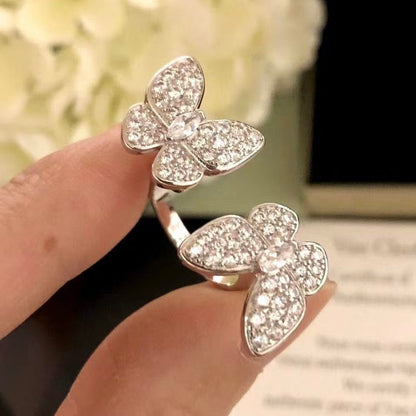 ¡®Lume Jewels¡¯TWIN SILVER BUTTERFLY DIAMOND RING