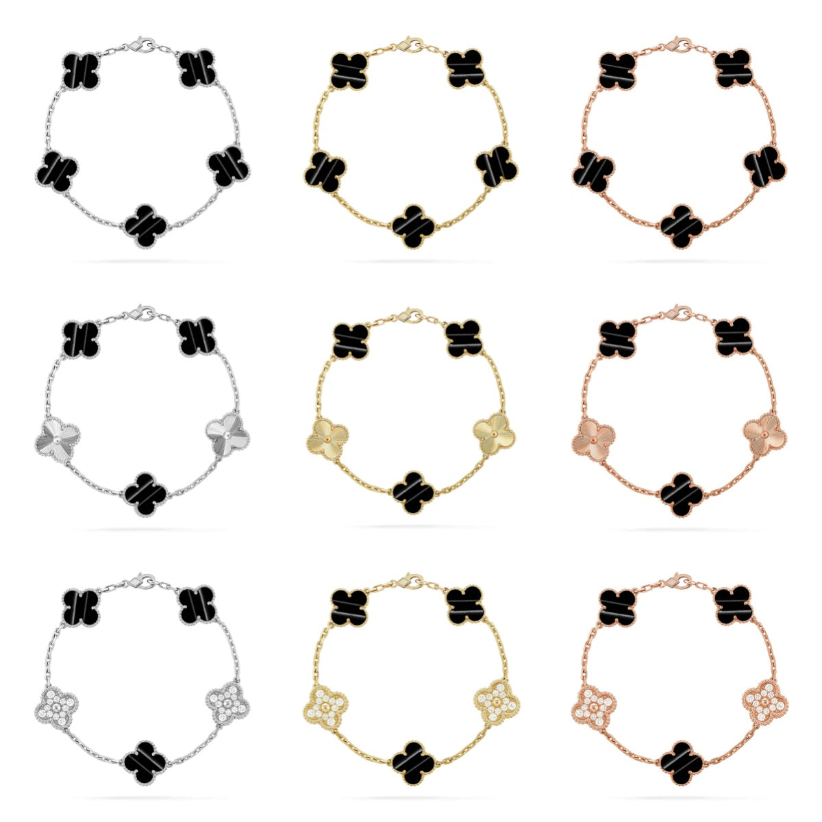 [Lume Jewels]New  CLOVER 5 MOTIF PULSAR STONE BRACELET COLLECTION