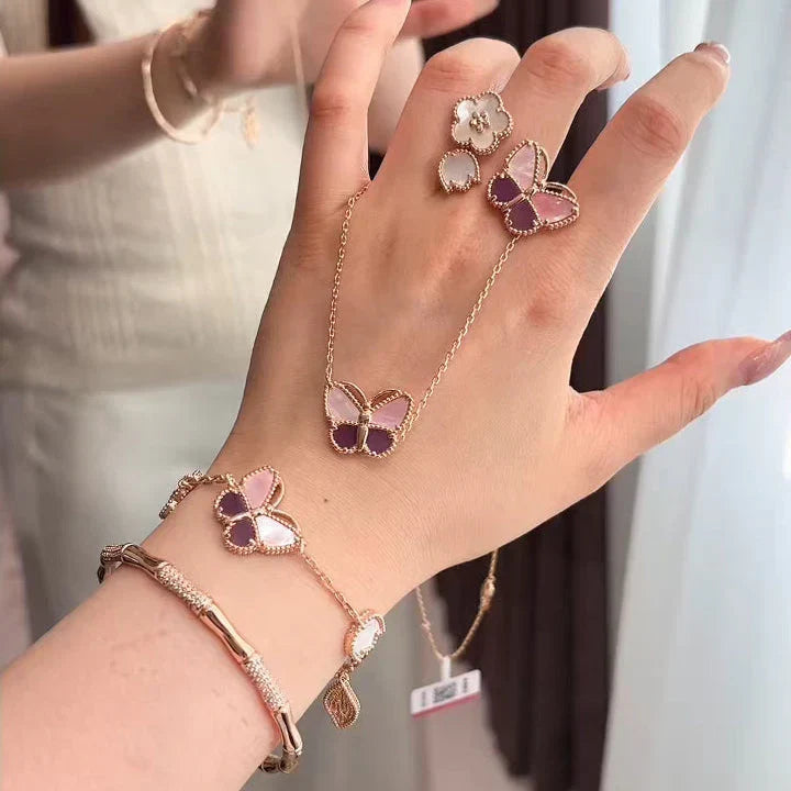 [Lume Jewels]26 NEW CLOVER LUCKY LIGHT PURPLE SET