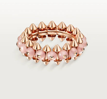 [Lume Jewels]CLASH ELEGANT ROSE GOLD RING FEATURING NATURAL AGATE