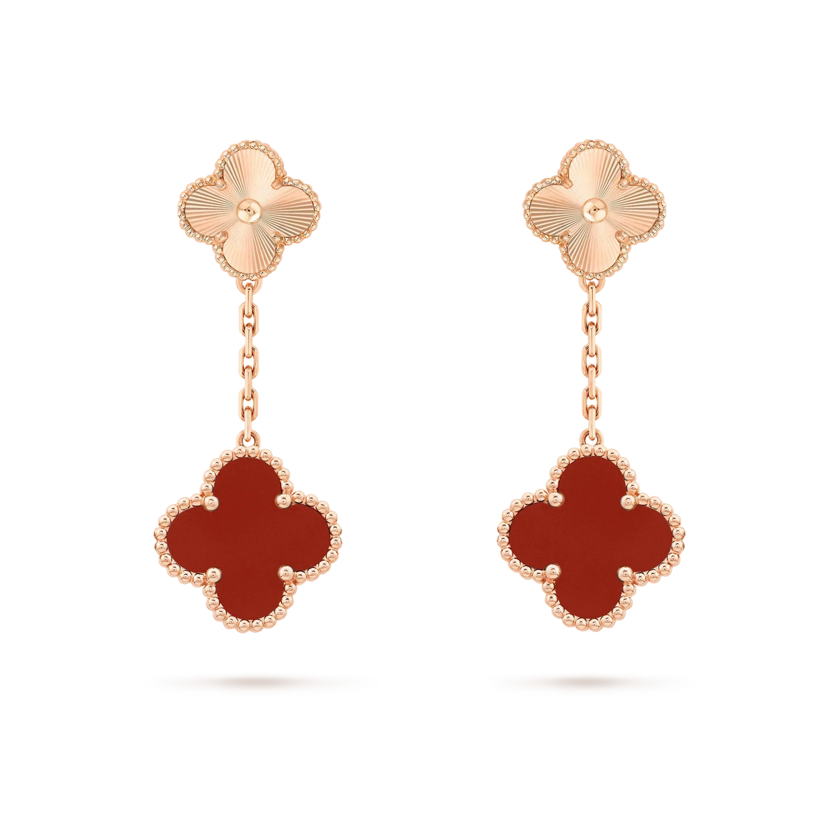 ¡®Lume Jewels¡¯CLOVER 2 MOTIF  LASER CARNELIAN EARRINGS