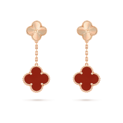 ¡®Lume Jewels¡¯CLOVER 2 MOTIF  LASER CARNELIAN EARRINGS
