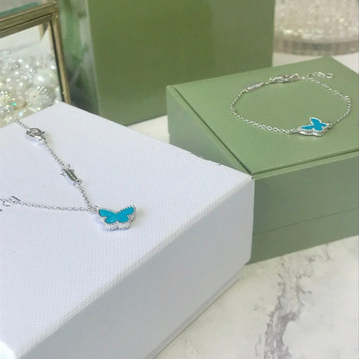 ¡®Lume Jewels¡¯BUTTERFLY TURQUOISE BUTTERFLY BRACELET SILVER