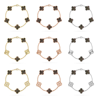 [Lume Jewels]New CLOVER 5 MOTIF GRAY MOP BRACELET COLLECTION