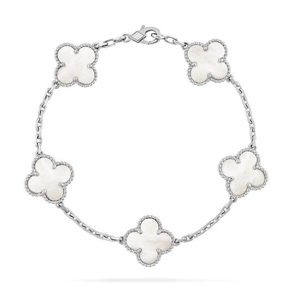 [Lume Jewels]New CLOVER WHITE PEARL MOP 5 MOTIF BRACELET COLLECTION