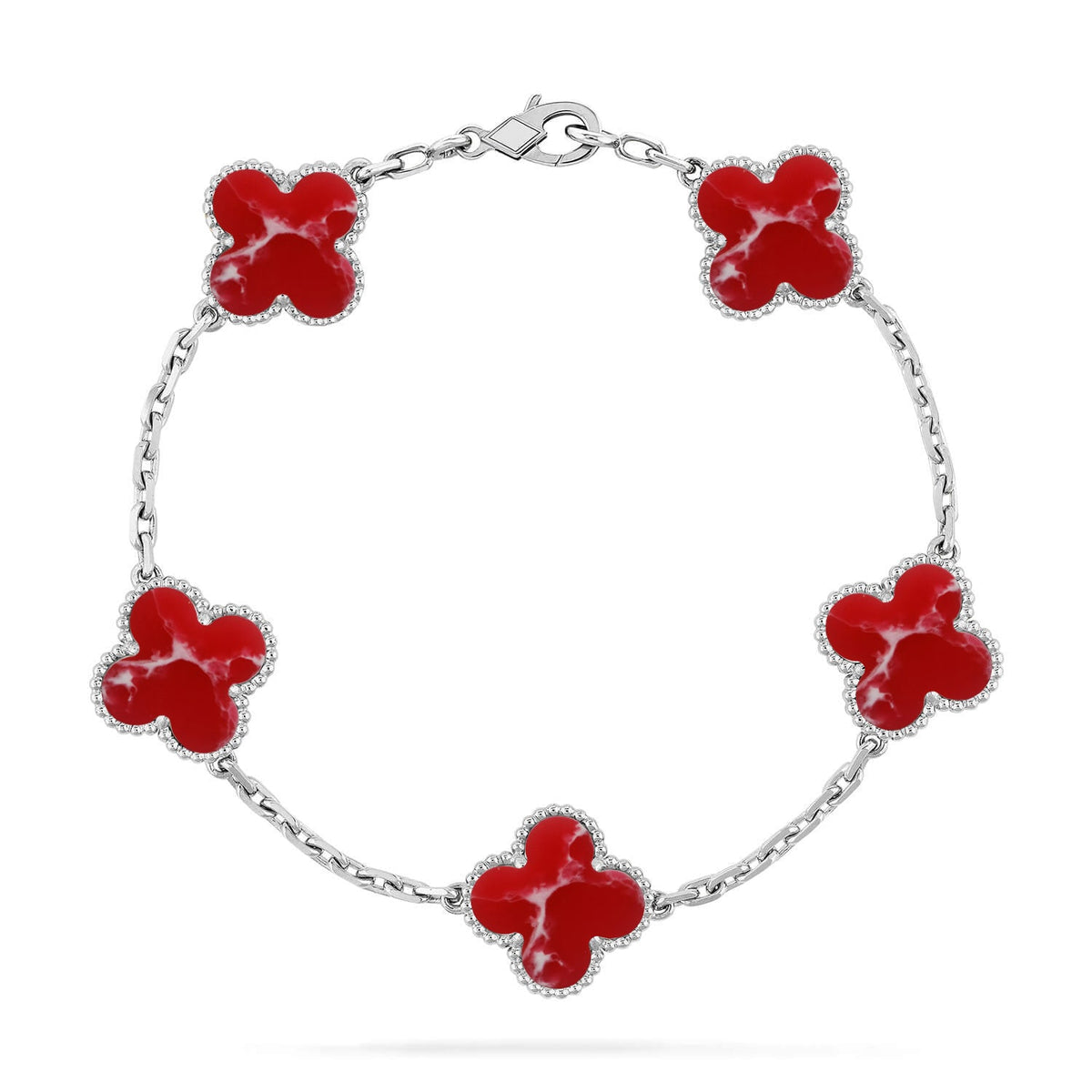 [Lume Jewels]New CLOVER 5 MOTIF RED PATTERN BRACELET COLLECTION