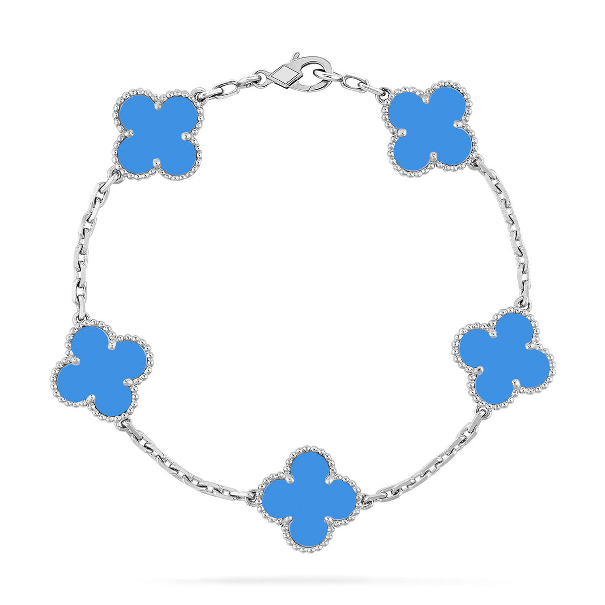 [Lume Jewels]New CLOVER 5 MOTIF BLUE AGATE BRACELET COLLECTION