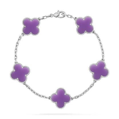 [Lume Jewels]New CLOVER 5 MOTIF LIGHT PURPLE BRACELET COLLECTION