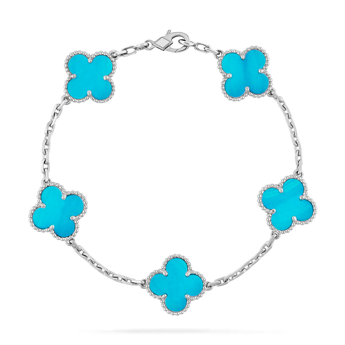 [Lume Jewels]New  CLOVER 5 MOTIF TURQUOISE BRACELET COLLECTION