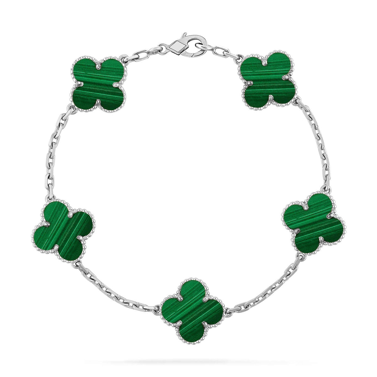 [Lume Jewels]New  CLOVER 5 MOTIF MALACHITE BRACELET COLLECTION