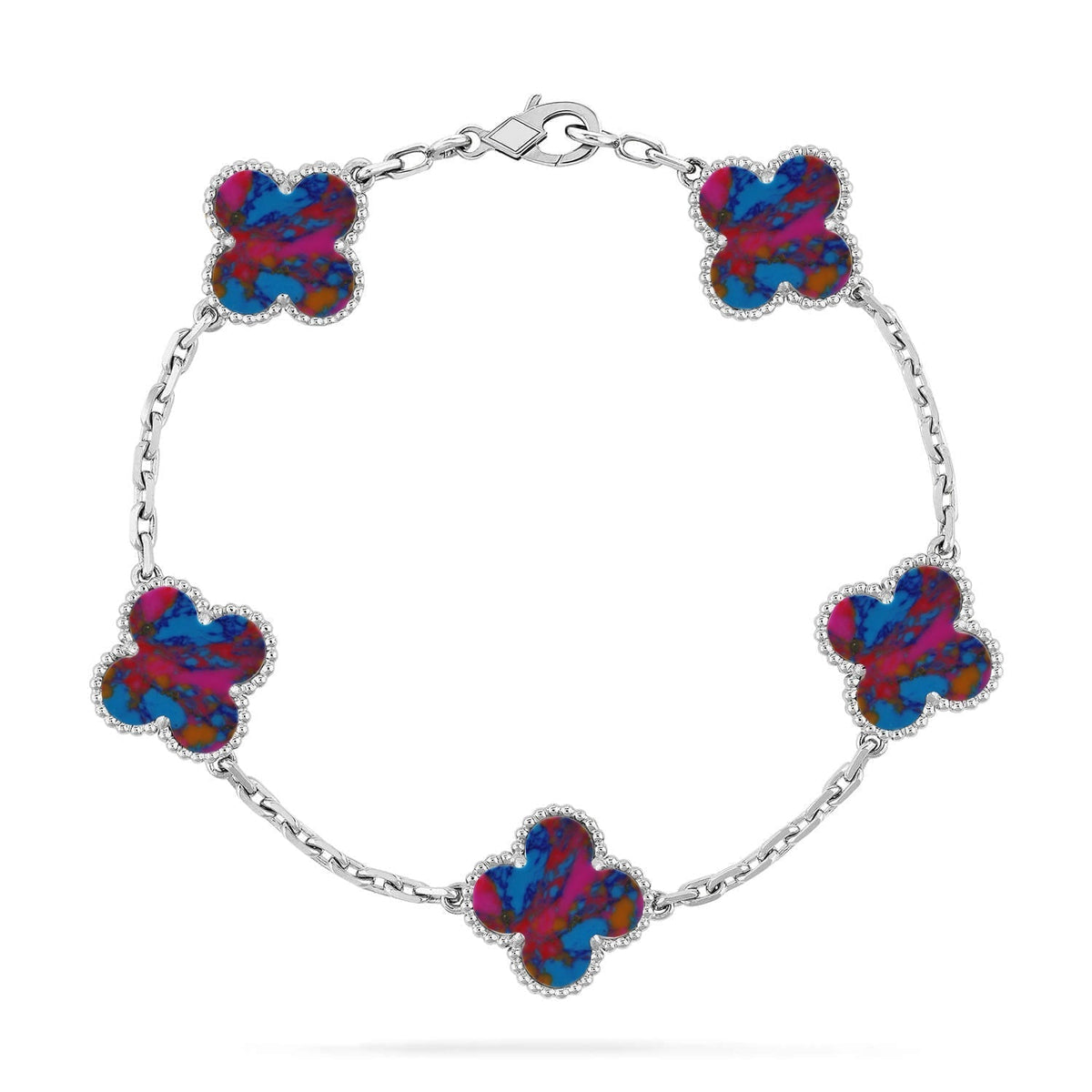 [Lume Jewels]New CLOVER 5 MOTIF COLOR GEMSTONES BRACELET COLLECTION