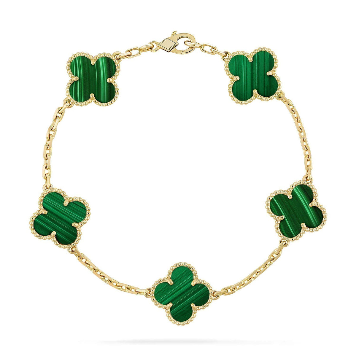 [Lume Jewels]New  CLOVER 5 MOTIF MALACHITE BRACELET COLLECTION