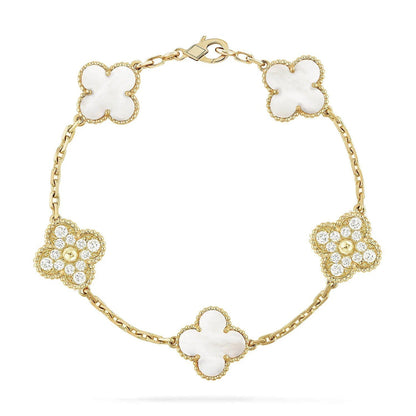 [Lume Jewels]New CLOVER WHITE PEARL MOP 5 MOTIF BRACELET COLLECTION