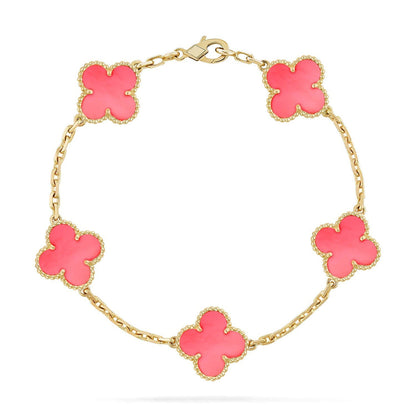 [Lume Jewels]New  CLOVER 5 MOTIFS  PINK MOP BRACELET COLLECTION