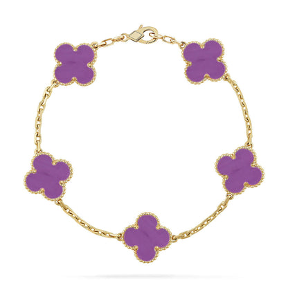[Lume Jewels]New  CLOVER 5 MOTIF VIOLET BRACELET COLLECTION