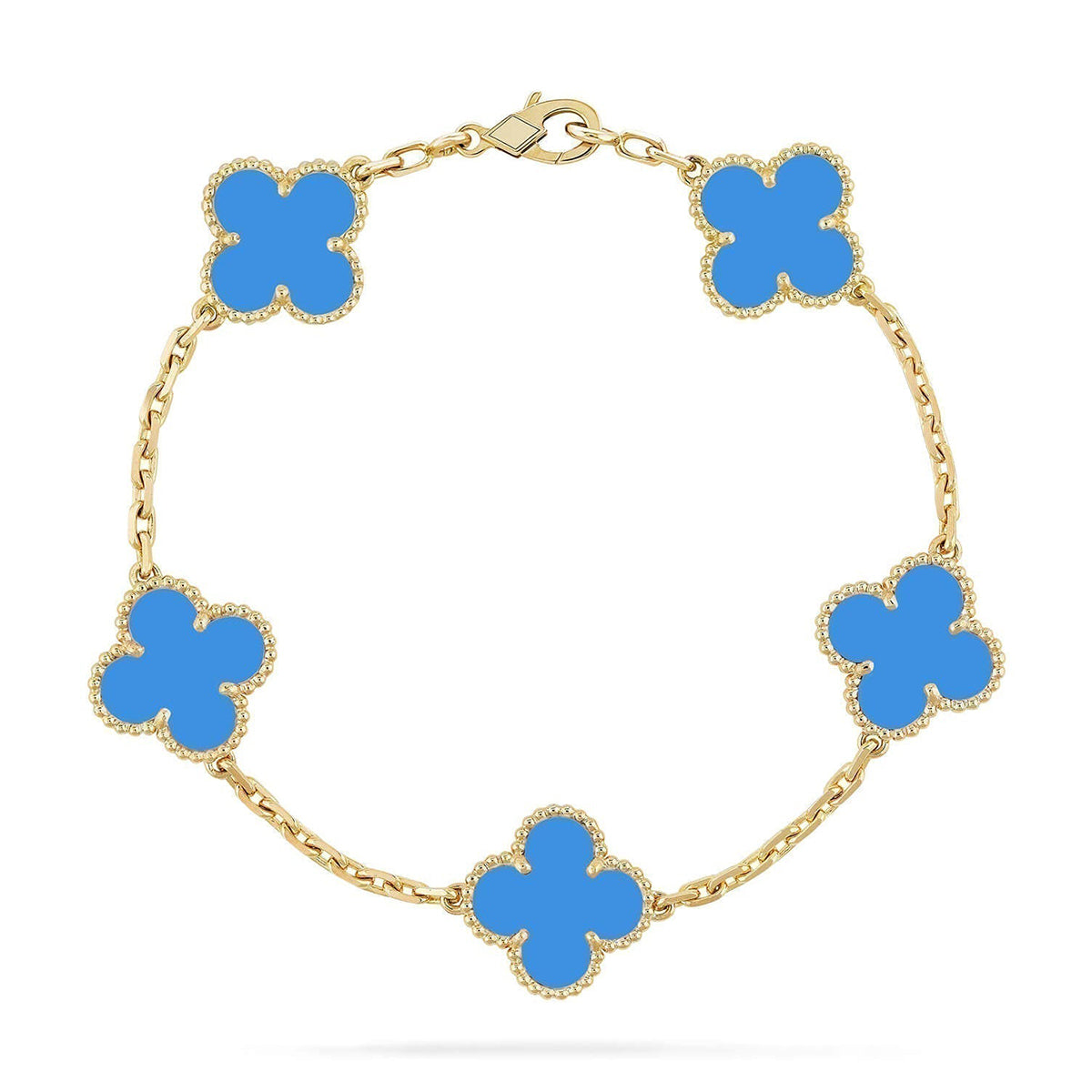[Lume Jewels]New CLOVER 5 MOTIF BLUE AGATE BRACELET COLLECTION