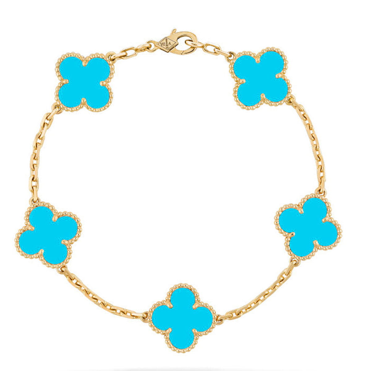 [Lume Jewels]New  CLOVER 5 MOTIF TURQUOISE BRACELET COLLECTION