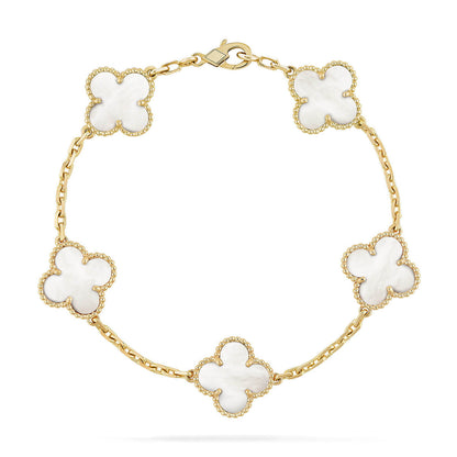 [Lume Jewels]New CLOVER WHITE PEARL MOP 5 MOTIF BRACELET COLLECTION