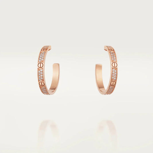 ¡®Lume Jewels¡¯LOVE DIAMOND PINK GOLD HOOP EARRINGS