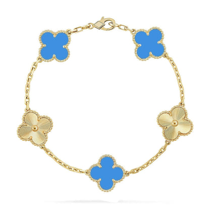 [Lume Jewels]New CLOVER 5 MOTIF BLUE AGATE BRACELET COLLECTION
