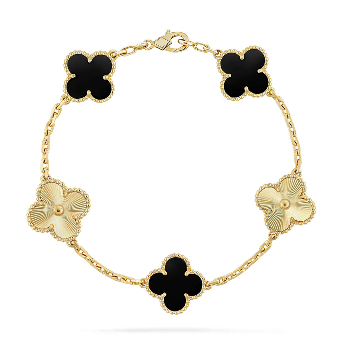[Lume Jewels]New CLOVER 5 MOTIF ONYXS BRACELET COLLECTION