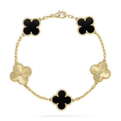 [Lume Jewels]New CLOVER 5 MOTIF ONYXS BRACELET COLLECTION