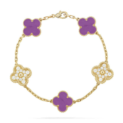 [Lume Jewels]New  CLOVER 5 MOTIF VIOLET BRACELET COLLECTION