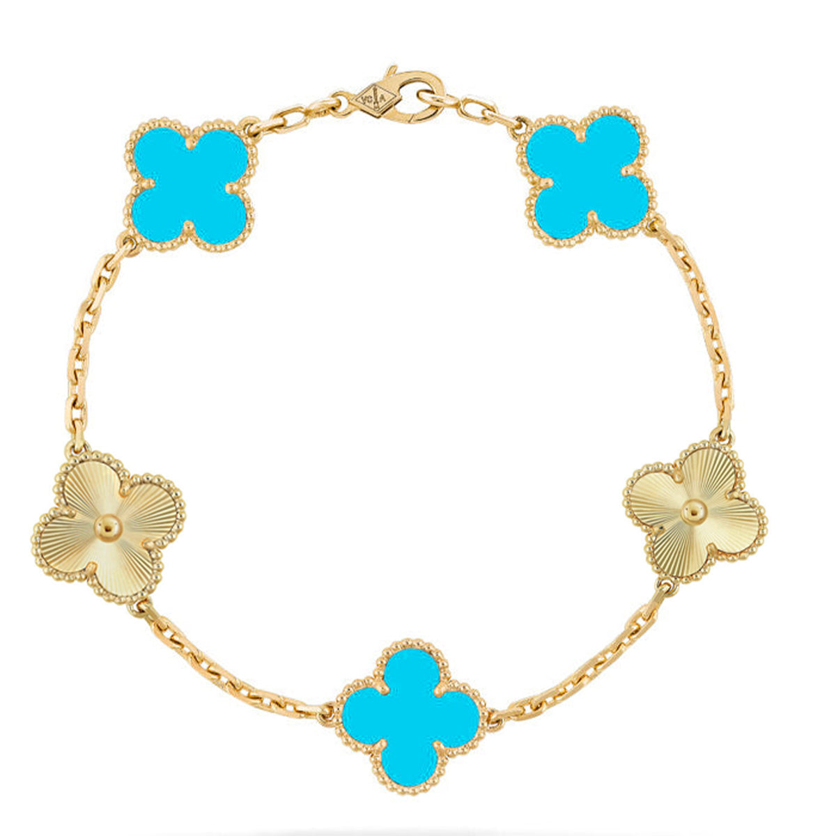 [Lume Jewels]New  CLOVER 5 MOTIF TURQUOISE BRACELET COLLECTION