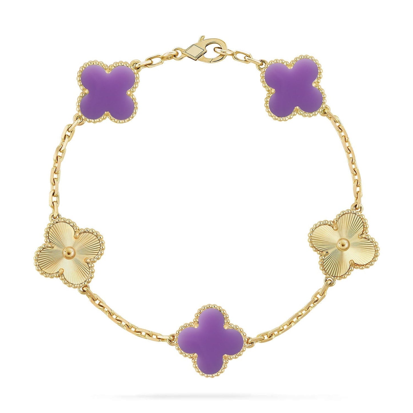 [Lume Jewels]New CLOVER 5 MOTIF LIGHT PURPLE BRACELET COLLECTION