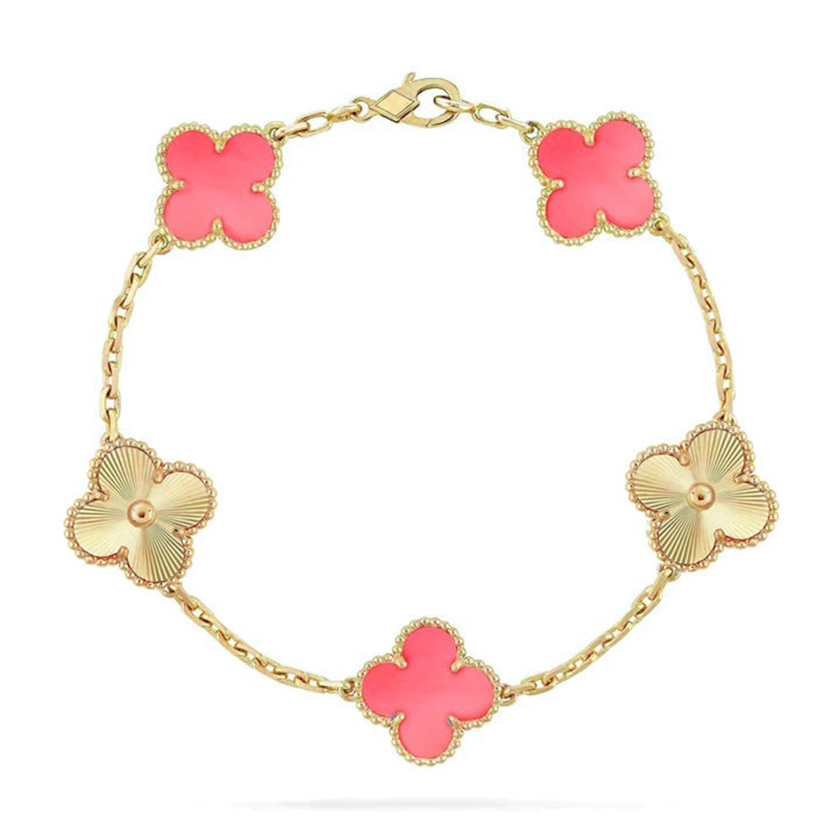 [Lume Jewels]New  CLOVER 5 MOTIFS  PINK MOP BRACELET COLLECTION