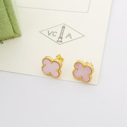[Lume Jewels]Clover Mini Pink Earrings