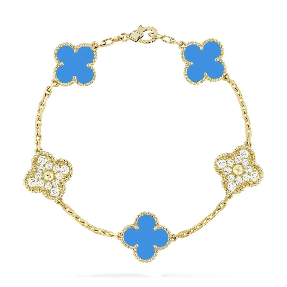 [Lume Jewels]New CLOVER 5 MOTIF BLUE AGATE BRACELET COLLECTION