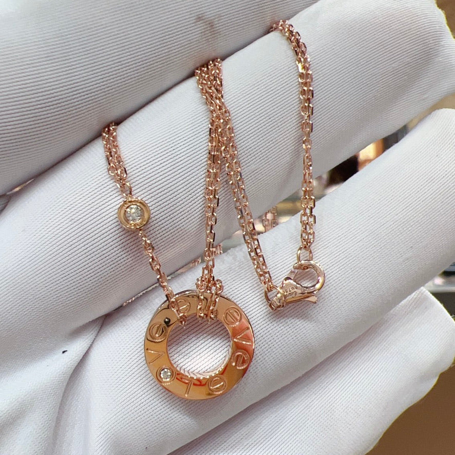 ¡®Lume Jewels¡¯LOVE NECKLACE 16MM 2 DIAMONDS