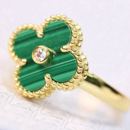 ¡®Lume Jewels¡¯CLOVER MALACHITE RING GOLD DIAMOND