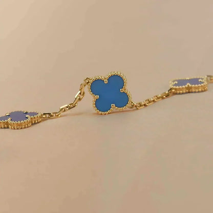 [Lume Jewels]New CLOVER 5 MOTIF BLUE AGATE BRACELET COLLECTION