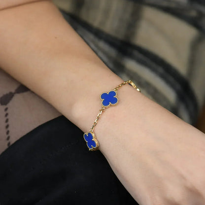 [Lume Jewels]New CLOVER 5 MOTIF BLUE AGATE BRACELET COLLECTION