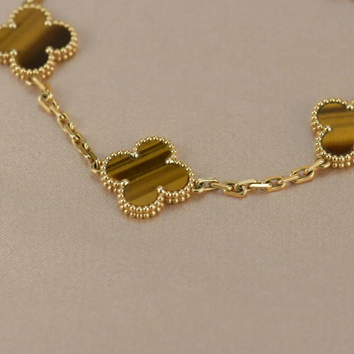 [Lume Jewels]New  CLOVER 5 MOTIFS TIGER EYE BRACELET COLLECTION
