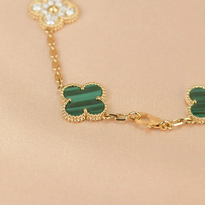 [Lume Jewels]New  CLOVER 5 MOTIF MALACHITE BRACELET COLLECTION