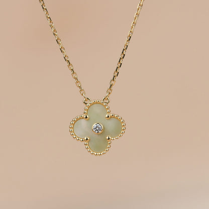 ¡®Lume Jewels¡¯CLOVER 15MM DIAMOND GOLD MOTHER OF PEARL NECKLACE