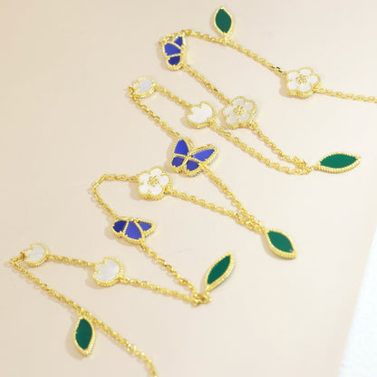 [Lume Jewels]LUCKY SPRING BUTTERFLY 15 FLOWER NECKLACE