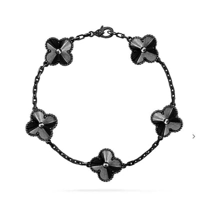 [Lume Jewels]New CLOVER 5 MOTIF BLACK BRACELET