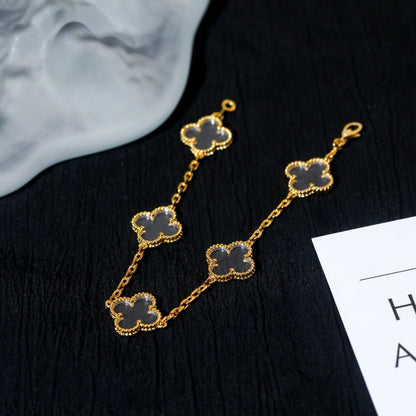 [Lume Jewels]New CLOVER 5 MOTIF ROCK CRYSTAL BRACELET