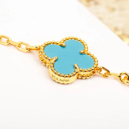 [Lume Jewels]New  CLOVER 5 MOTIF TURQUOISE BRACELET COLLECTION
