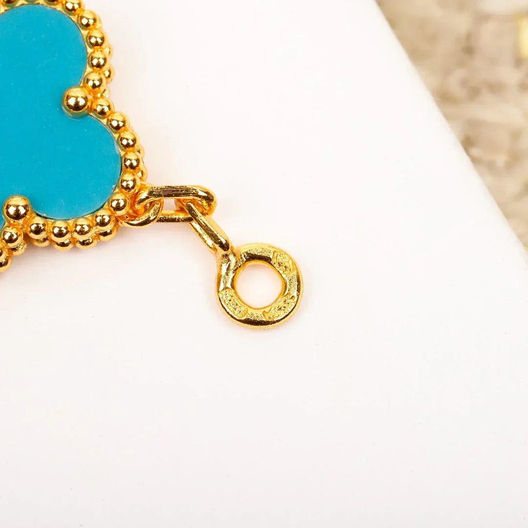 [Lume Jewels]New  CLOVER 5 MOTIF TURQUOISE BRACELET COLLECTION